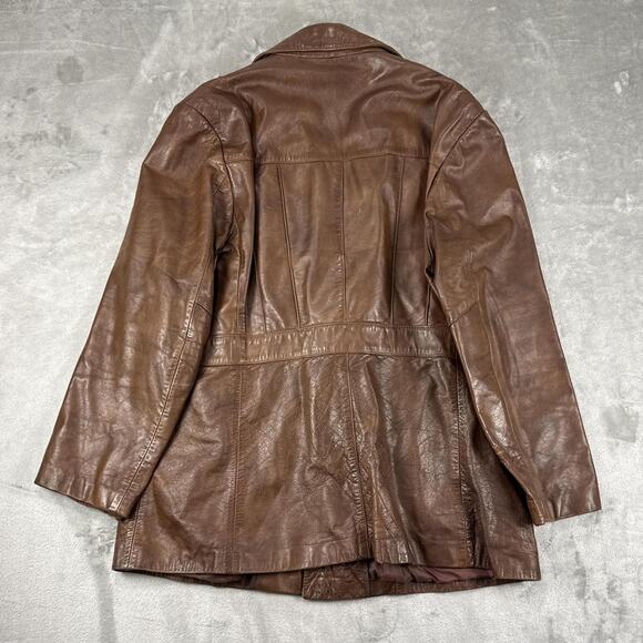 Vintage 70’s Imperial Leather and Sportswear Genuin Leather Jacket Coat Size 50 - Picture 2 of 8